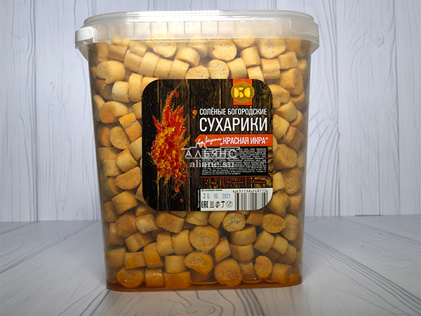 Сухарики с красной икрой в Чите