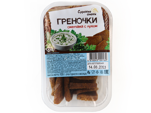 Сурские гренки Сметана с луком (100 гр) в Чите